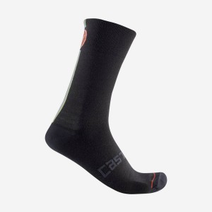 Black Men Castelli RACING STRIPE 18 Socks | 438065SIK