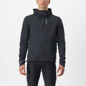 Black Men Castelli TRAIL HOODIE Jackets | 186294HDV