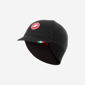 Black Red Women Castelli DIFESA THERMAL Cap | 649713DNR