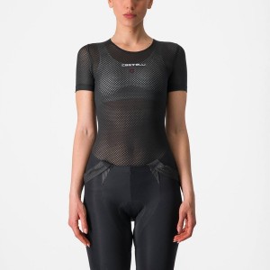 Black Women Castelli PRO MESH W SHORT SLEEVE Base Layer | 024371PFC