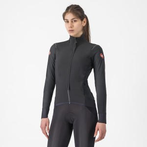 Black / Black Women Castelli ALPHA FLIGHT ROS W Jackets | 052186LAM