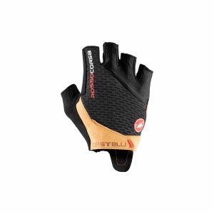 Black / Brown Men Castelli ROSSO CORSA PRO V Gloves | 903582JGC