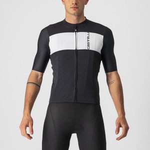 Black / Silver Grey / White Men Castelli PROLOGO 7 Jersey | 498217GJI