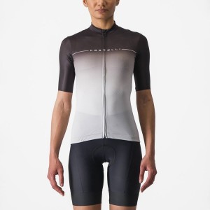 Black / Silver Grey / White Women Castelli SALITA Jersey | 746512GPK