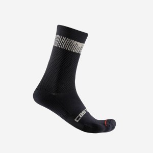 Black / Silver Men Castelli UNLIMITED 18 Socks | 934865SDB