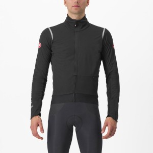 Black / Silver / Dark Men Castelli ALPHA DOPPIO ROS Jackets | 621395LIH