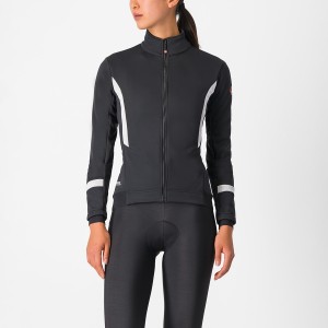 Black / White Women Castelli DINAMICA 2 Jackets | 156092HDN