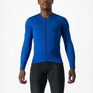 Blue Men Castelli FLY LS Jersey | 358092KEO