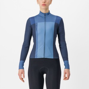 Blue / Blue Women Castelli UNLIMITED W THERMAL Jersey | 658401ENM