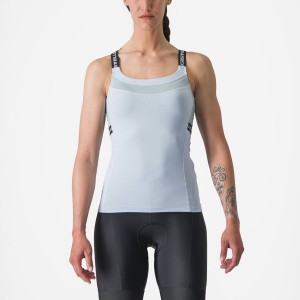 Blue / Dark Grey Blue Women Castelli BAVETTE TOP Jersey | 745891MCB