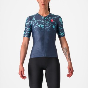 Blue / Light Turquoise Women Castelli FREE SPEED 2 W RACE TOP Suits | 907183OCH