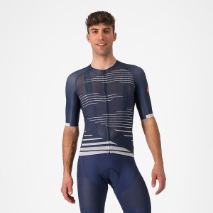 Blue / Silver Grey Men Castelli CLIMBER'S 4.0 Jersey | 017346VUX