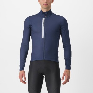 Blue / Silver Grey Men Castelli ENTRATA THERMAL Jersey | 064251IKR