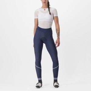 Blue / Silver Women Castelli VELOCISSIMA THERMAL Leggings | 029413FAJ