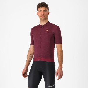 Burgundy Men Castelli ESSENZA Jersey | 896430YLG