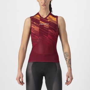 Burgundy Women Castelli INSIDER W SLEEVELESS Jersey | 801734XRC