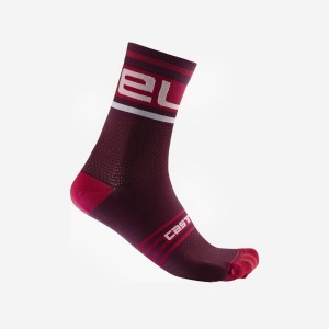 Burgundy / White Men Castelli PROLOGO 15 Socks | 547982FNU