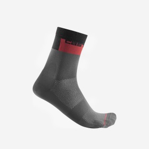 Dark Grey Men Castelli BLOCCO 15 Socks | 708461AXD