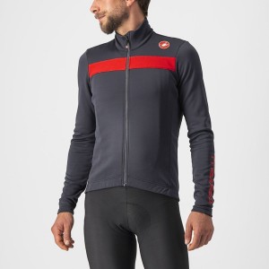 Dark Grey / Red Men Castelli PURO 3 FZ Jersey | 836715WOQ