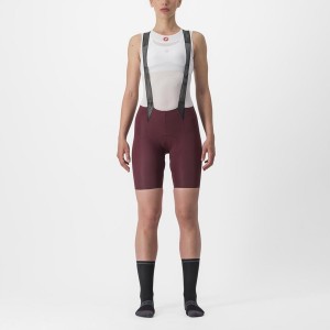 Deep Burgundy Women Castelli FREE AERO RC W Bib Shorts | 548310FBP