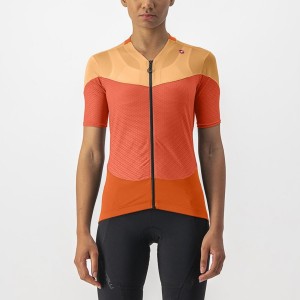 Deep Red Orange / Orange Women Castelli GRADIENT COLOR BLOCK Jersey | 910586BPA