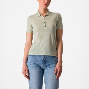 Green Women Castelli MERINO W POLO Casual | 157230HKN