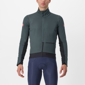 Green / Black Men Castelli ALPHA DOPPIO ROS Jackets | 251348QID