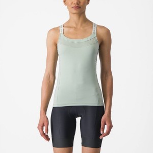 Green / White Women Castelli BAVETTE TOP Jersey | 904127NIH