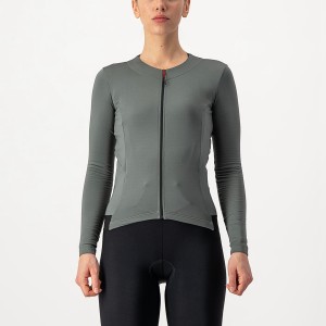 Grey Women Castelli FLY LS W Jersey | 032495EOC