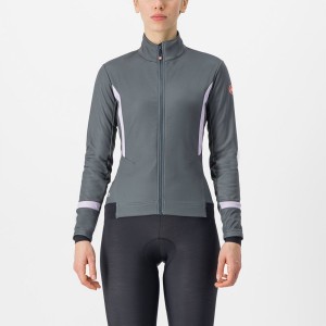 Grey / Purple Women Castelli DINAMICA 2 Jackets | 195874VZH