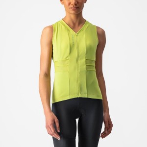 Light Green Women Castelli ANIMA 4 SLEEVELESS Jersey | 978541AEI