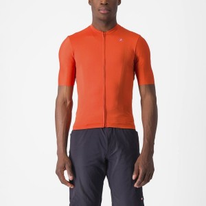 Orange Red / Grey Men Castelli UNLIMITED ENTRATA 2 Jersey | 185376DXZ