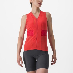 Orange Women Castelli ANIMA 4 SLEEVELESS Jersey | 857143JWL