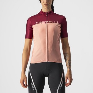 Pink / Burgundy Women Castelli VELOCISSIMA Jersey | 428156PJI