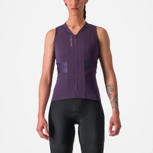 Purple White Women Castelli ANIMA 4 SLEEVELESS Jersey | 172963YBS