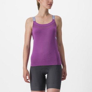 Purple White Women Castelli BAVETTE TOP Jersey | 097415SUO