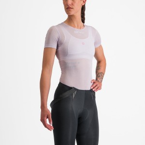 Purple White Women Castelli PRO MESH W SHORT SLEEVE Base Layer | 749136SMU