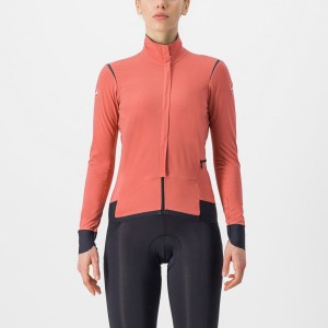 Red / Black / Black Women Castelli ALPHA FLIGHT ROS W Jackets | 364190VZK