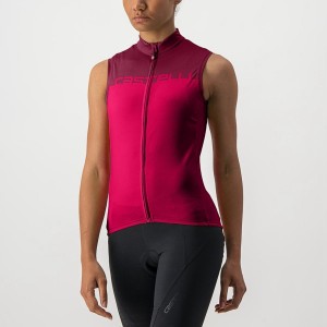 Red / Burgundy Women Castelli VELOCISSIMA SLEEVELESS Jersey | 390215VCR