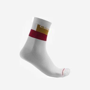 White Men Castelli BLOCCO 15 Socks | 147695QHP