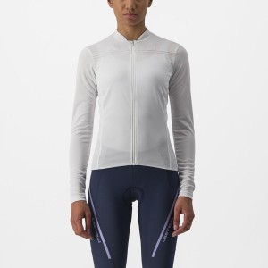 White Women Castelli ANIMA 4 LONG SLEEVE Jersey | 091762PHI