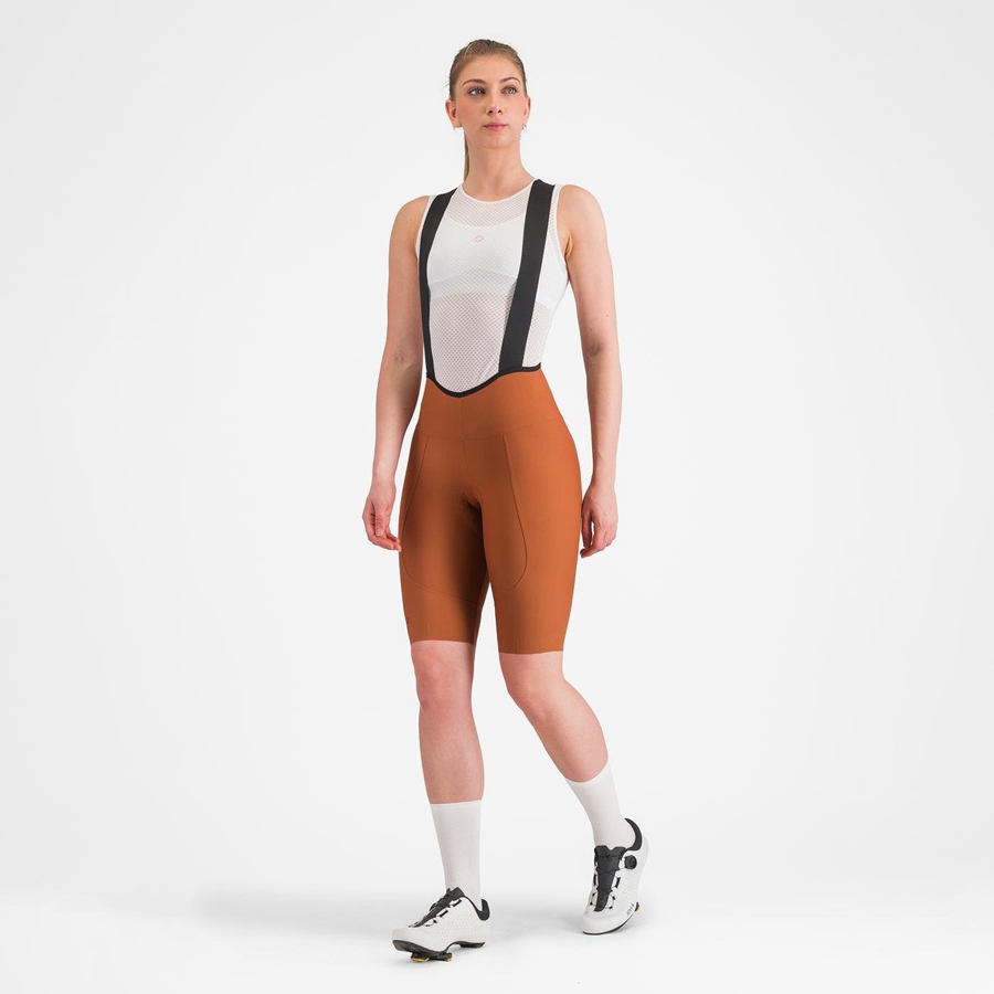 Beige Women Castelli ESPRESSO W DT Bib Shorts | 143567KZM