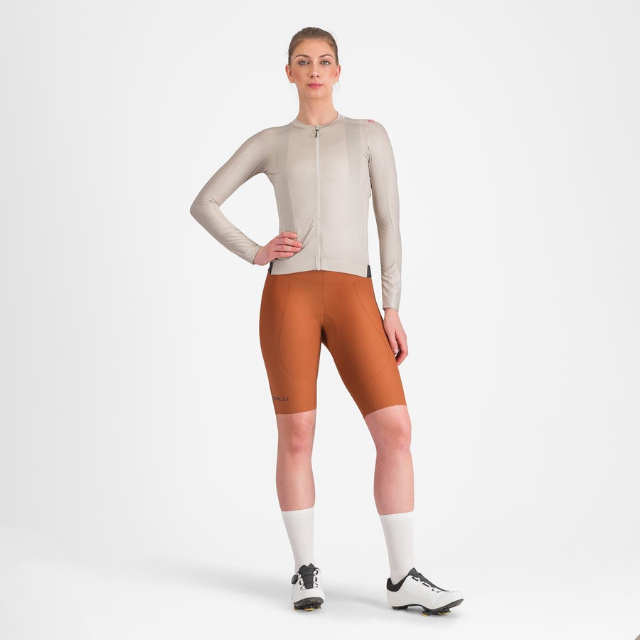 Beige Women Castelli ESPRESSO W DT Bib Shorts | 143567KZM