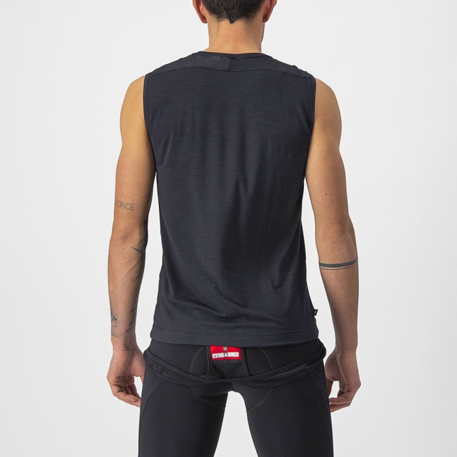 Black Men Castelli BANDITO WOOL SLEEVELESS Base Layer | 165780WYF