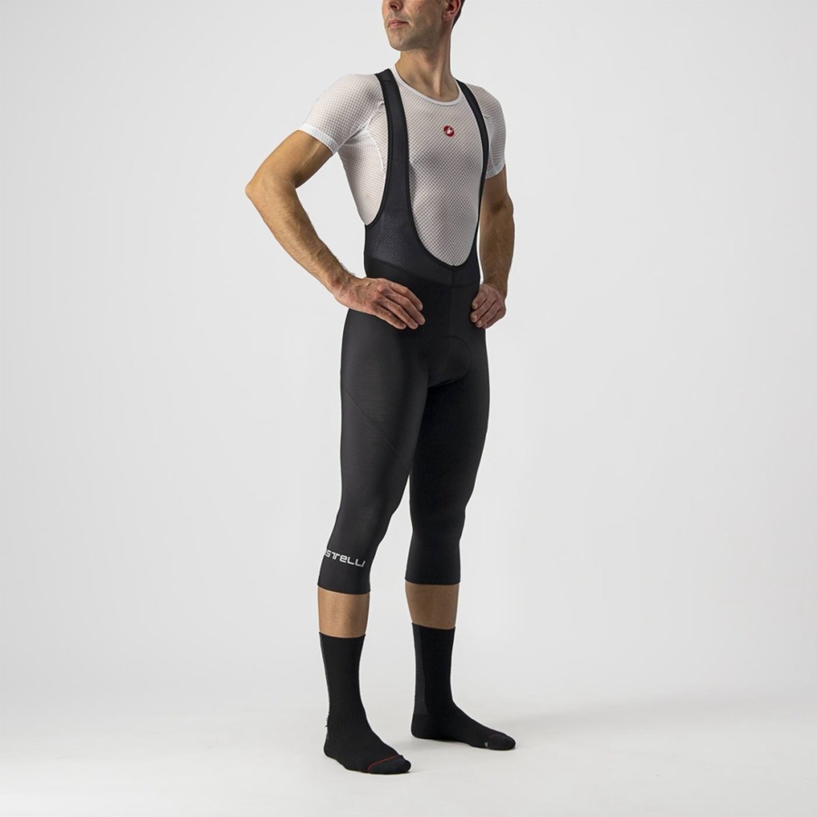 Black Men Castelli ENTRATA THERMAL BIB KNICKER Leggings | 074283SBK