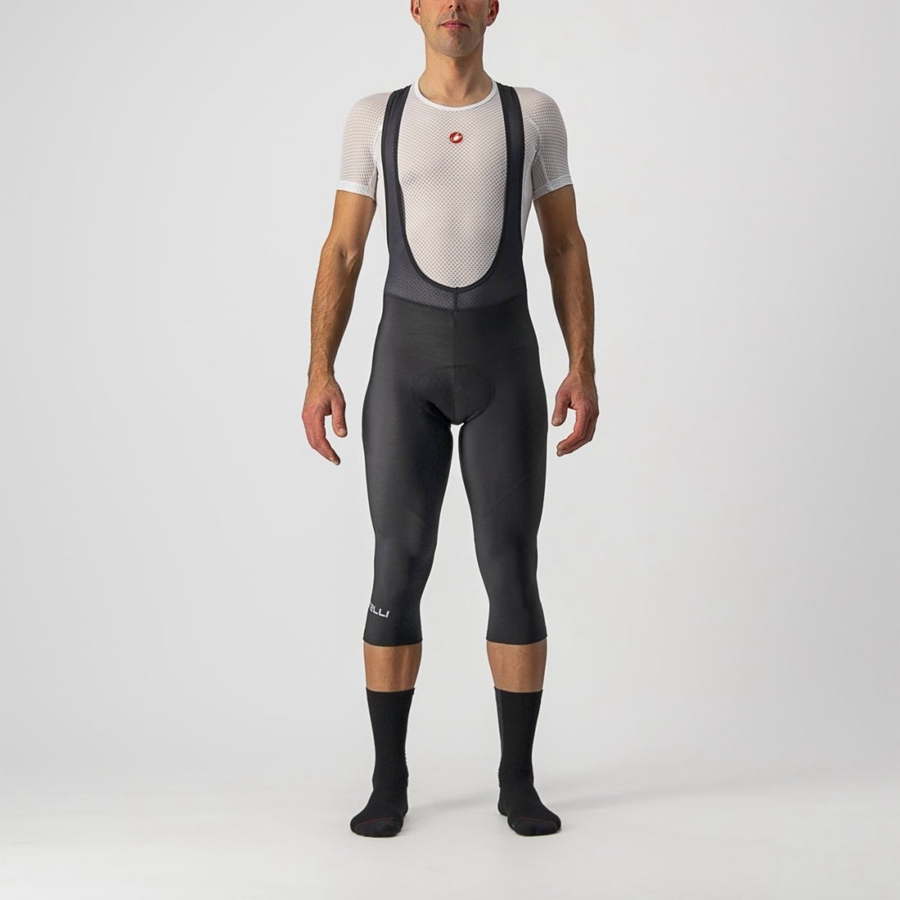 Black Men Castelli ENTRATA THERMAL BIB KNICKER Leggings | 074283SBK