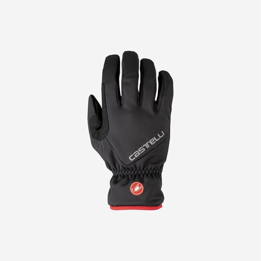 Black Men Castelli ENTRATA THERMAL Gloves | 816497GQS