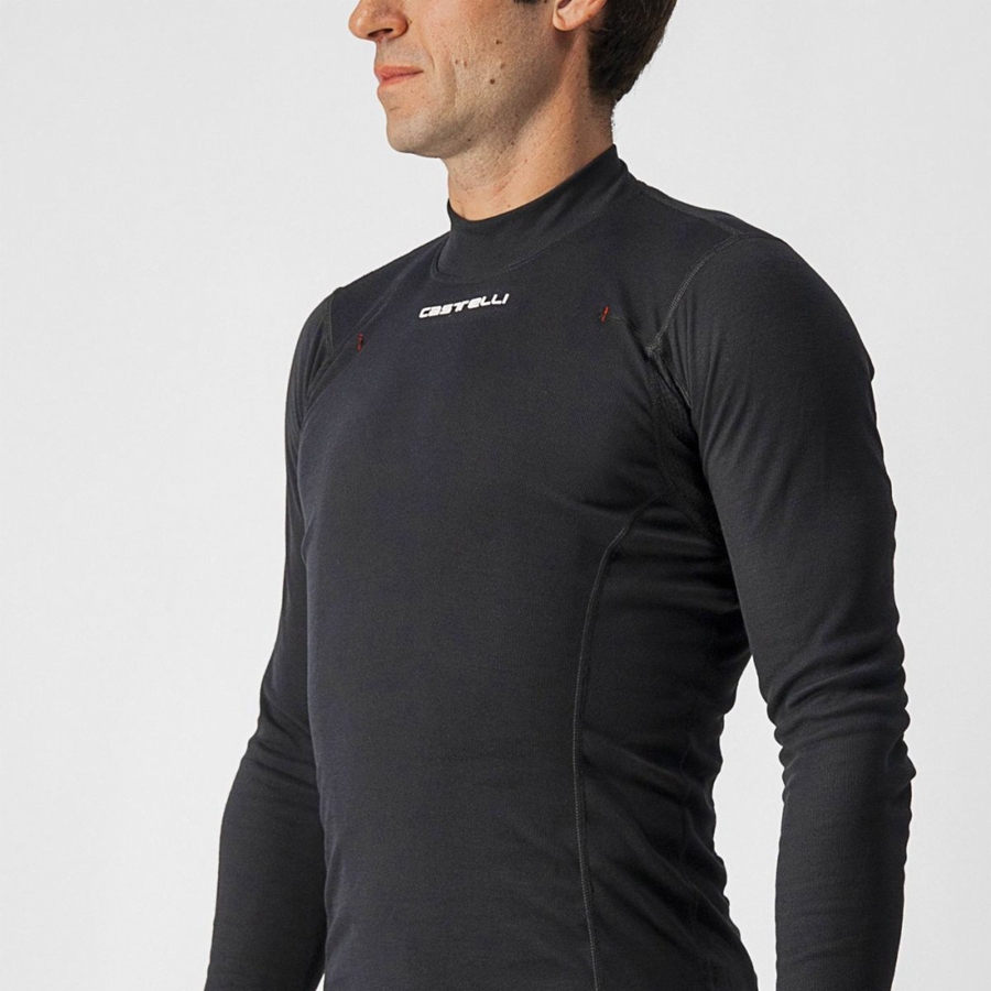 Black Men Castelli FLANDERS WARM LONG SLEEVE Base Layer | 328074IPM