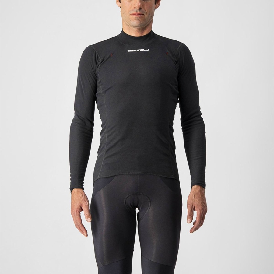 Black Men Castelli FLANDERS WARM LONG SLEEVE Base Layer | 328074IPM