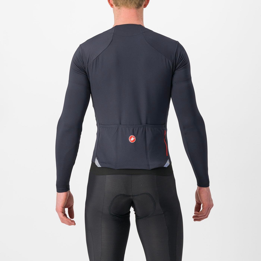 Black Men Castelli FLY LS Jersey | 762940CPD